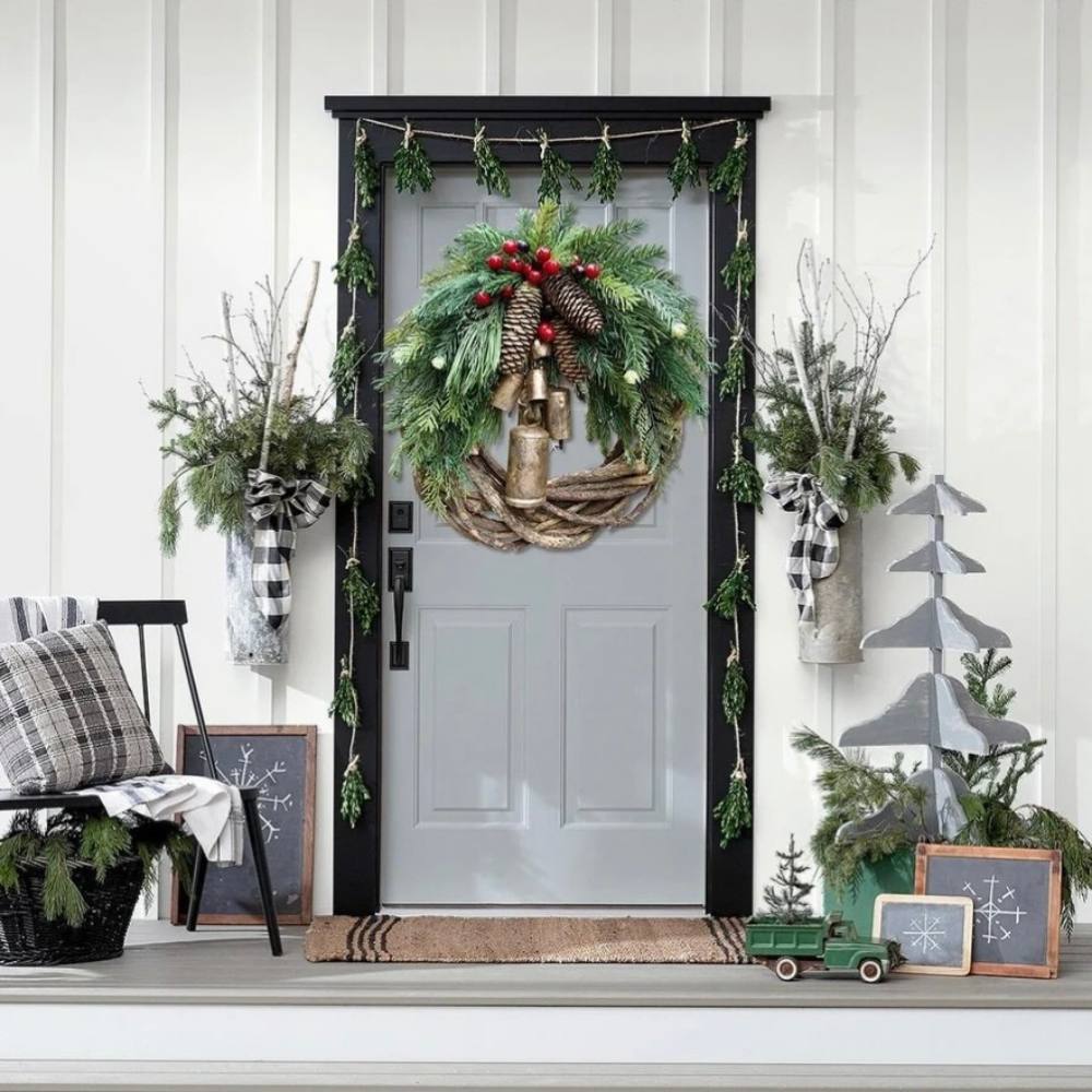 Charming Rustic Holiday Wreath for Your Front Door