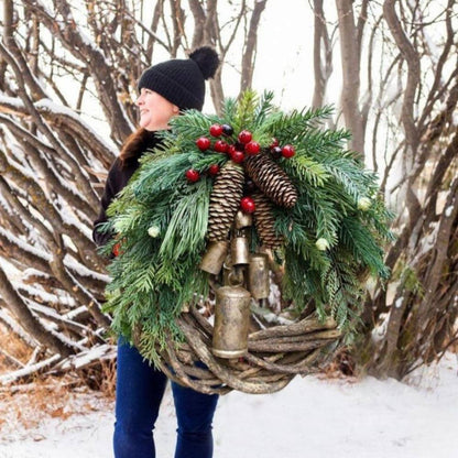 Charming Rustic Holiday Wreath for Your Front Door