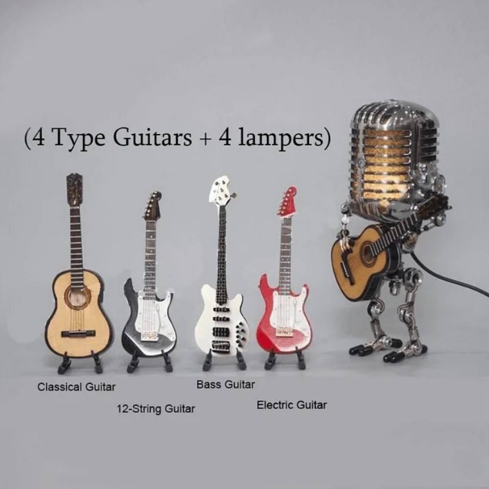 Artistic Robot Lamp with Guitar: A Unique Desk Light