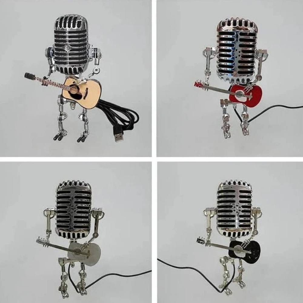 Artistic Robot Lamp with Guitar: A Unique Desk Light