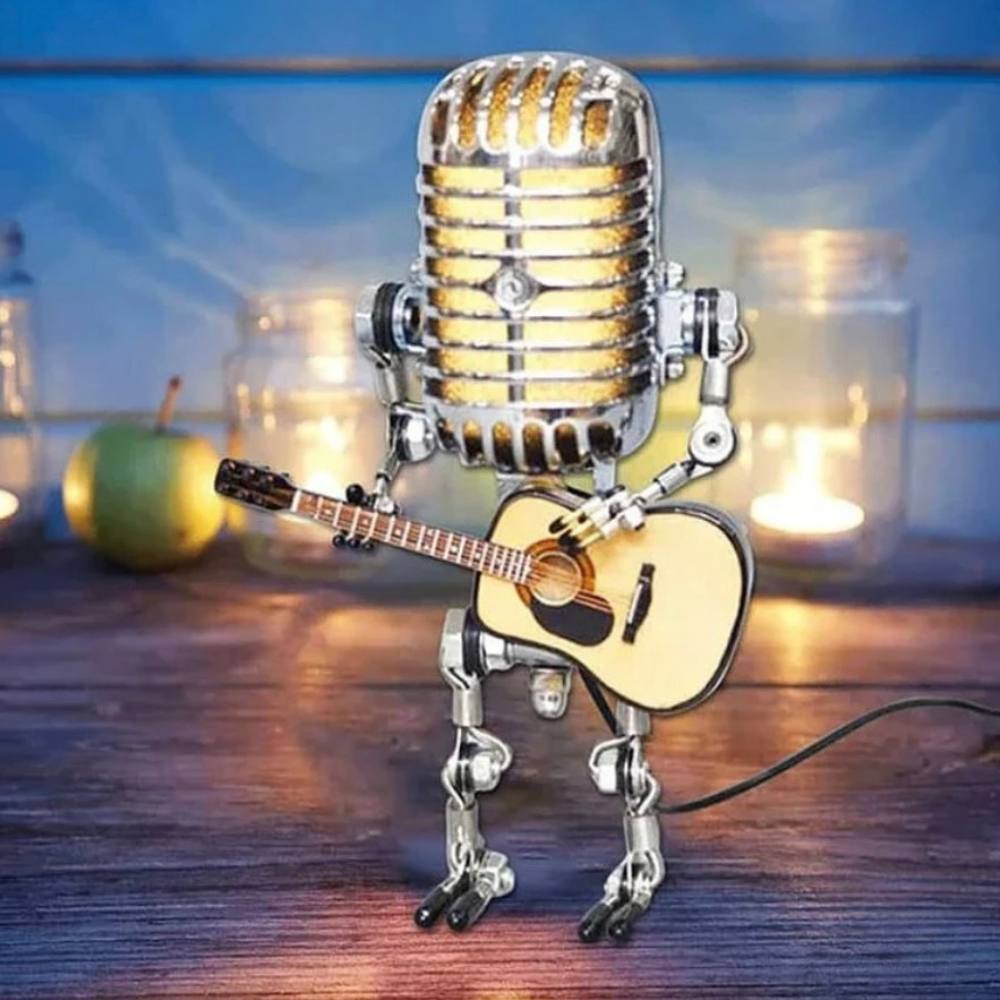 Artistic Robot Lamp with Guitar: A Unique Desk Light