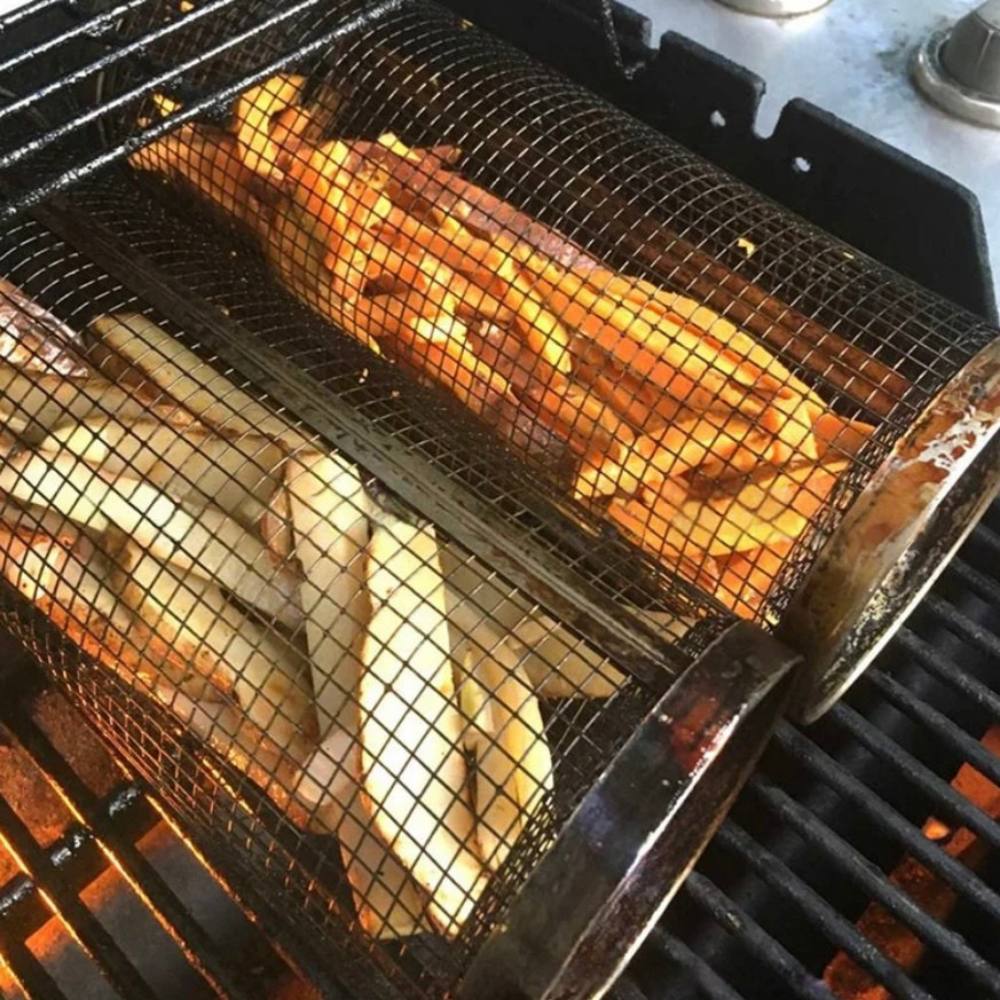 Stainless Steel 360-Degree Grill Basket for Perfect Cooking