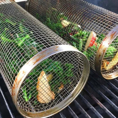 Stainless Steel 360-Degree Grill Basket for Perfect Cooking