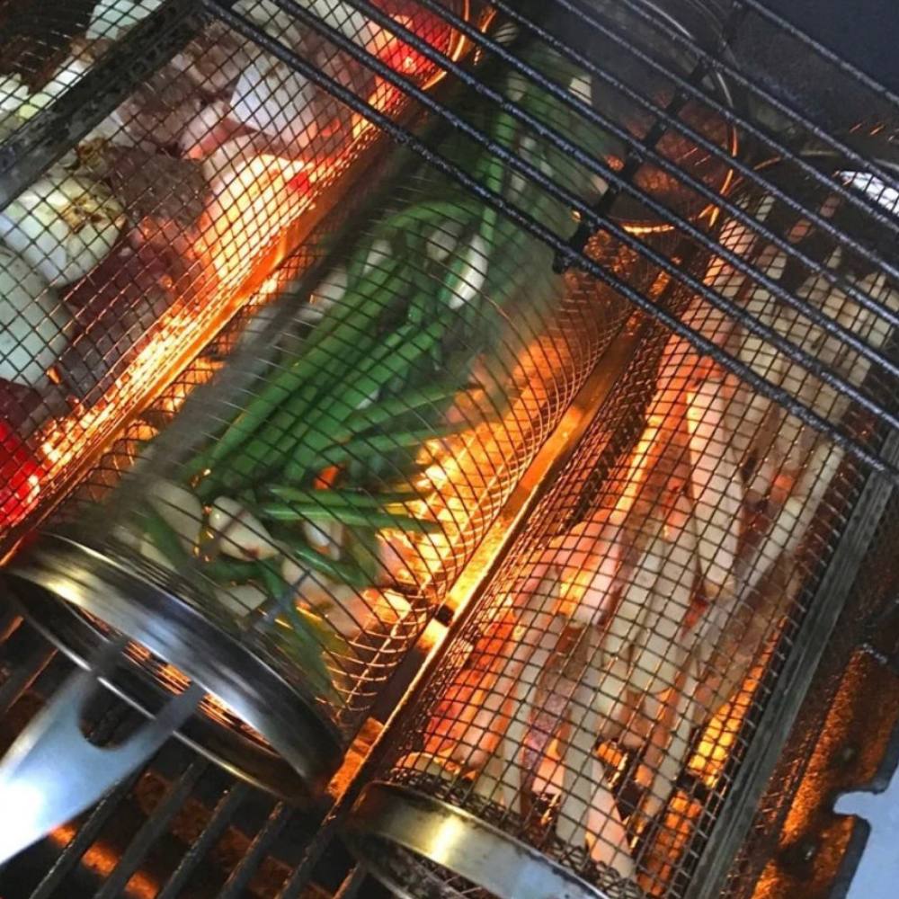 Stainless Steel 360-Degree Grill Basket for Perfect Cooking