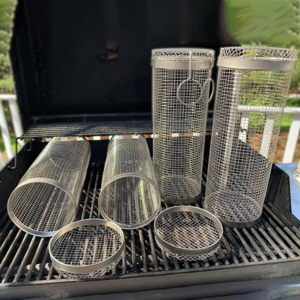 Stainless Steel 360-Degree Grill Basket for Perfect Cooking