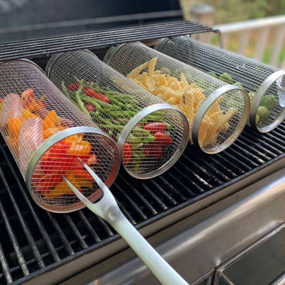 Stainless Steel 360-Degree Grill Basket for Perfect Cooking