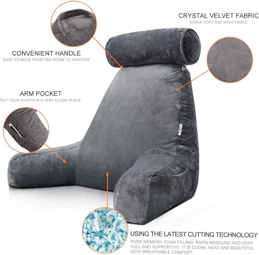CozyNest Reading Pillow with Arm Support for Ultimate Comfort