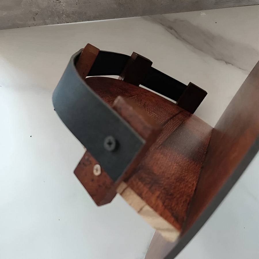 Rustic Oak Whiskey Barrel Display Shelf for Home Bars
