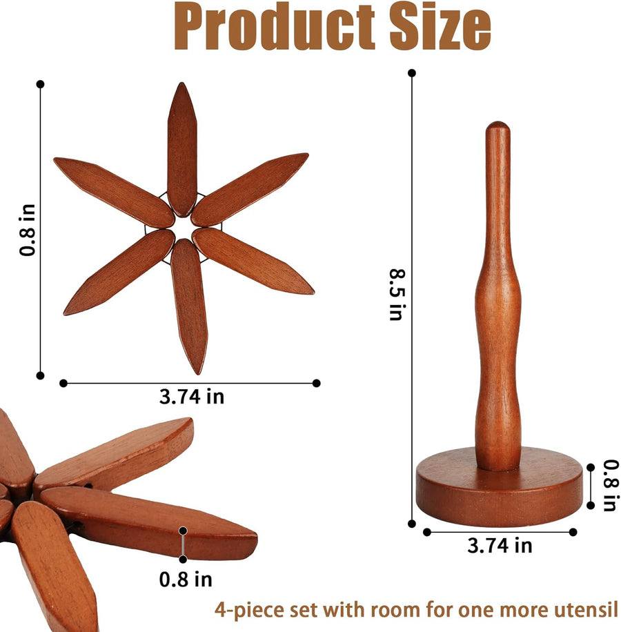 Elegant Tree Design Wooden Trivet for Hot Dishes