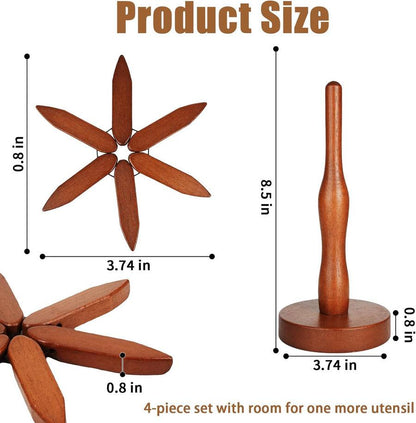 Elegant Tree Design Wooden Trivet for Hot Dishes
