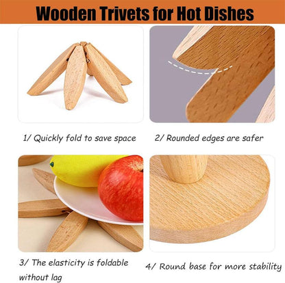 Elegant Tree Design Wooden Trivet for Hot Dishes
