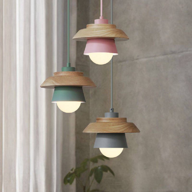 Natural Wood Hanging Light for Modern Interiors