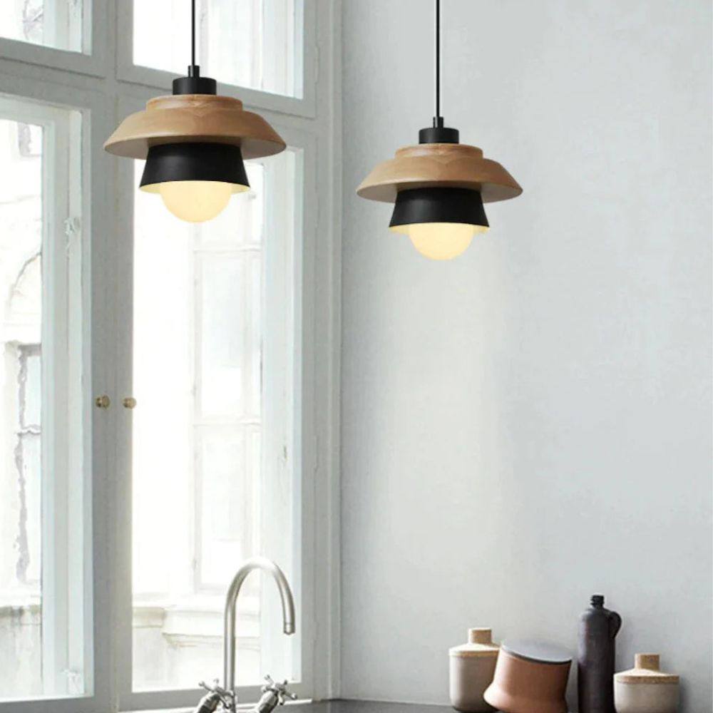 Natural Wood Hanging Light for Modern Interiors