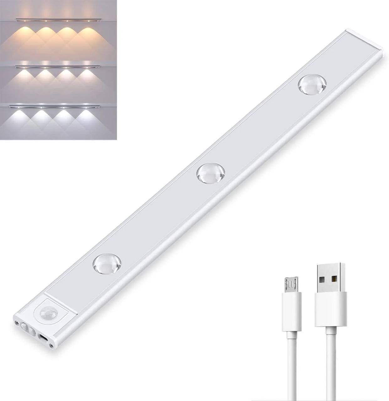 Smart Motion-Activated LED Lamp with Rechargeable Battery