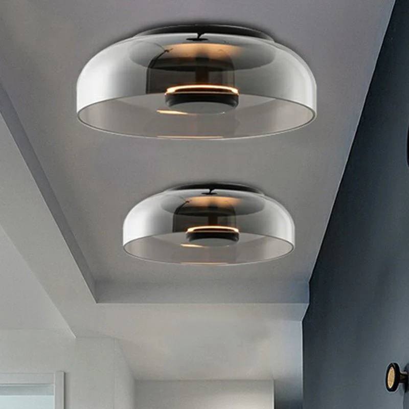 LuxeGlow LED Ceiling Fixture with Elegant Glass Finish