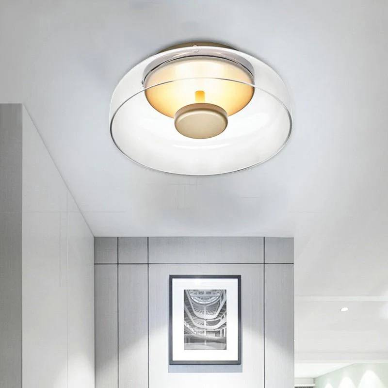 LuxeGlow LED Ceiling Fixture with Elegant Glass Finish