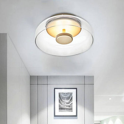 LuxeGlow LED Ceiling Fixture with Elegant Glass Finish
