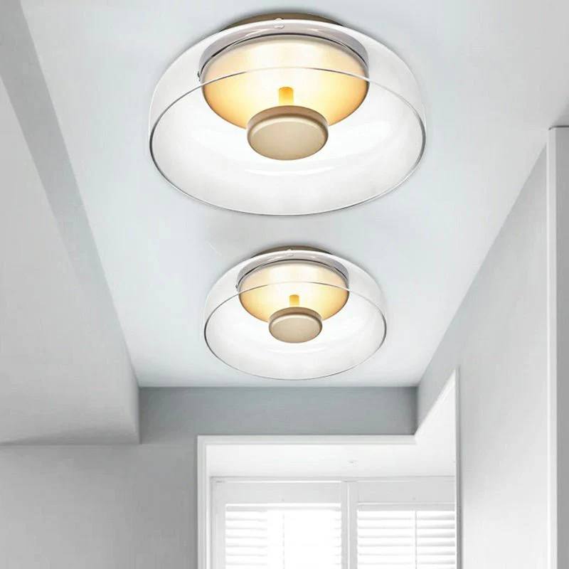 LuxeGlow LED Ceiling Fixture with Elegant Glass Finish