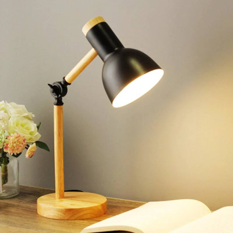 Stylish Wooden LED Workspace Lamp with Adjustable Features