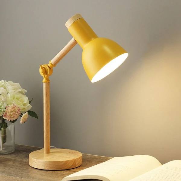 Stylish Wooden LED Workspace Lamp with Adjustable Features