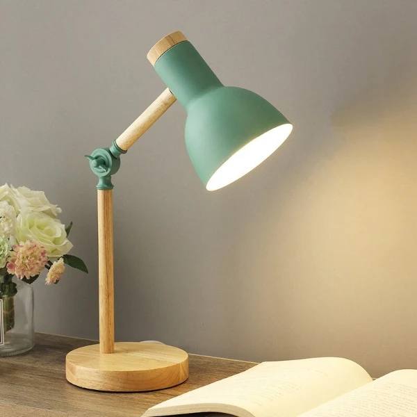 Stylish Wooden LED Workspace Lamp with Adjustable Features