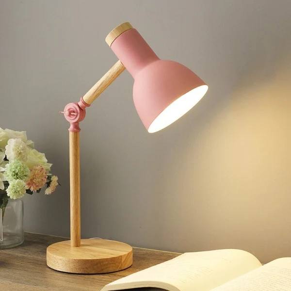 Stylish Wooden LED Workspace Lamp with Adjustable Features