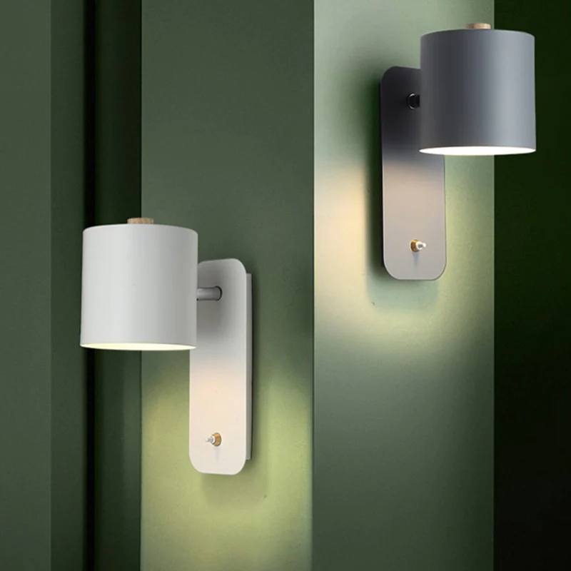 Sleek Metal Wall Lamp with Built-In Switch for Instant Light