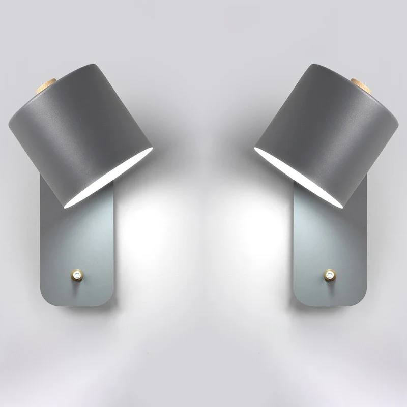 Sleek Metal Wall Lamp with Built-In Switch for Instant Light