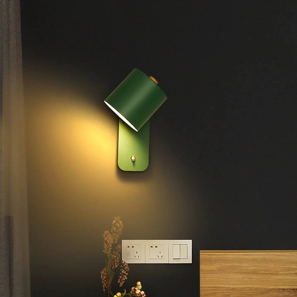 Sleek Metal Wall Lamp with Built-In Switch for Instant Light