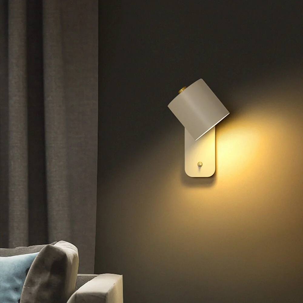 Sleek Metal Wall Lamp with Built-In Switch for Instant Light