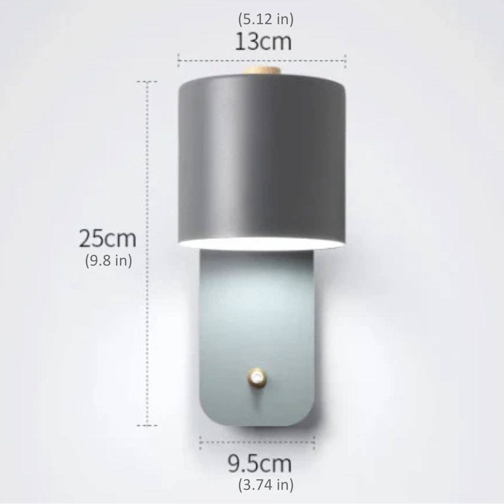 Sleek Metal Wall Lamp with Built-In Switch for Instant Light