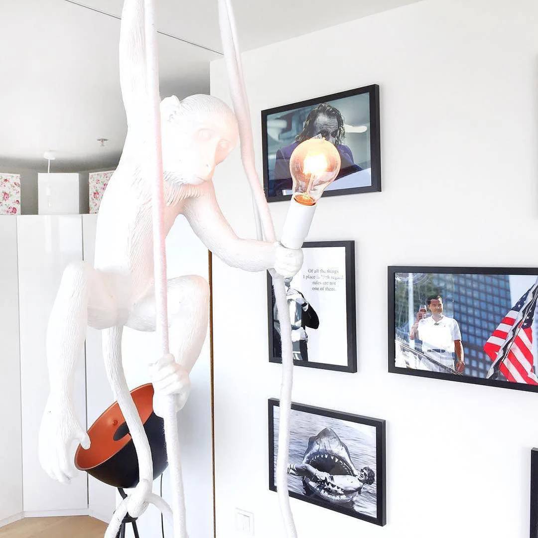 Artistic Monkey-Shaped Ceiling Lamp for Unique Interiors