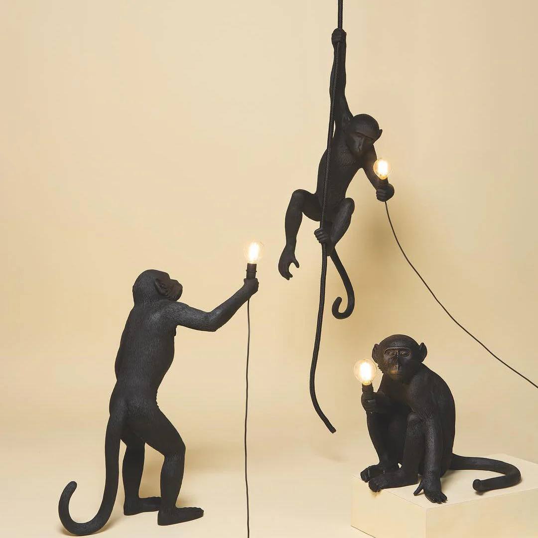 Artistic Monkey-Shaped Ceiling Lamp for Unique Interiors