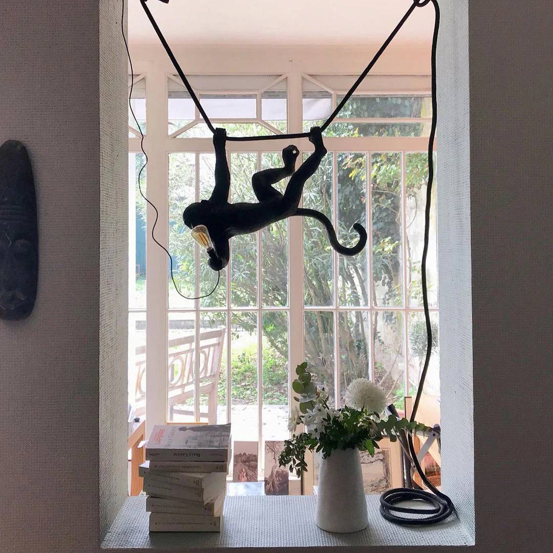 Artistic Monkey-Shaped Ceiling Lamp for Unique Interiors