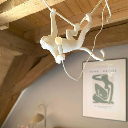 Artistic Monkey-Shaped Ceiling Lamp for Unique Interiors