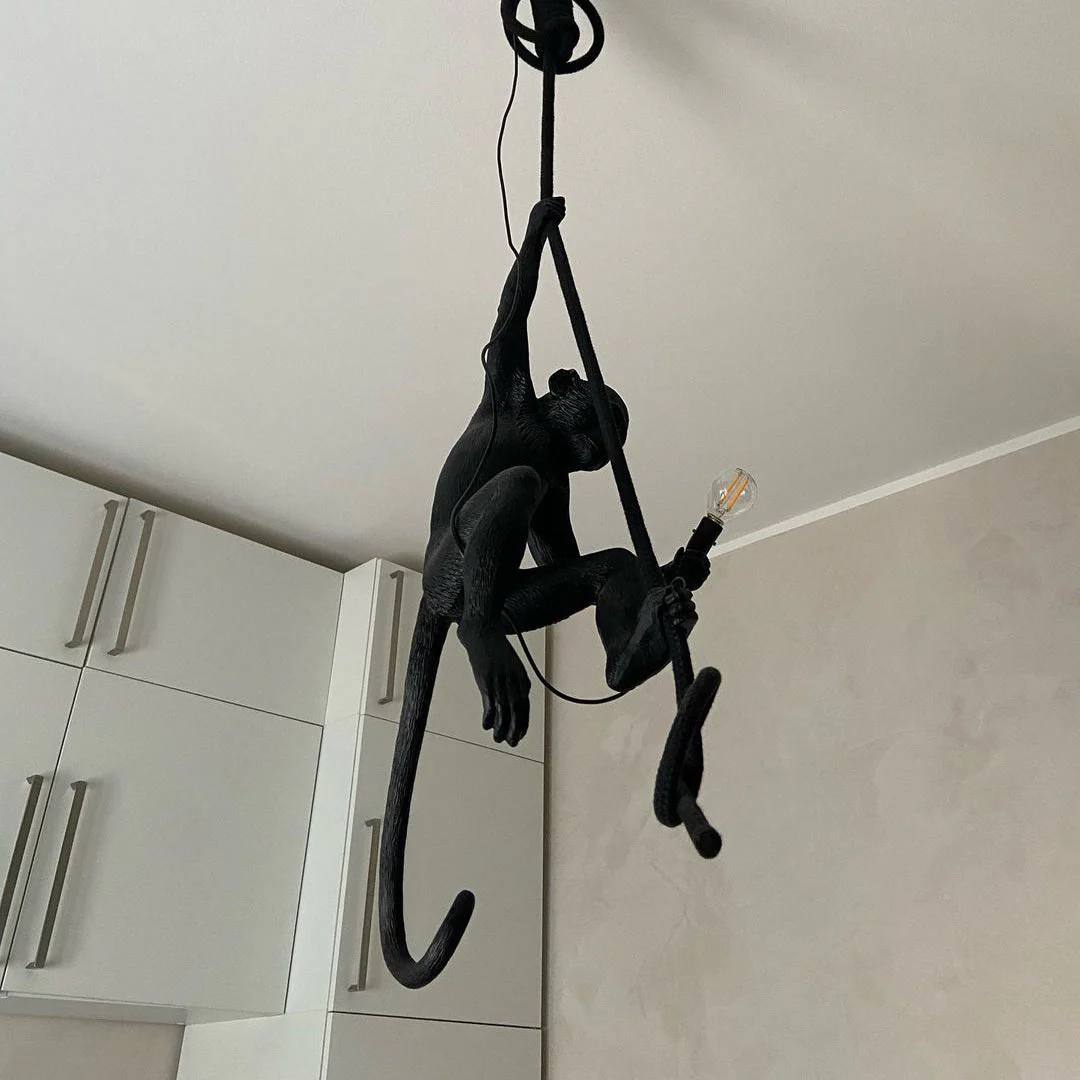 Artistic Monkey-Shaped Ceiling Lamp for Unique Interiors