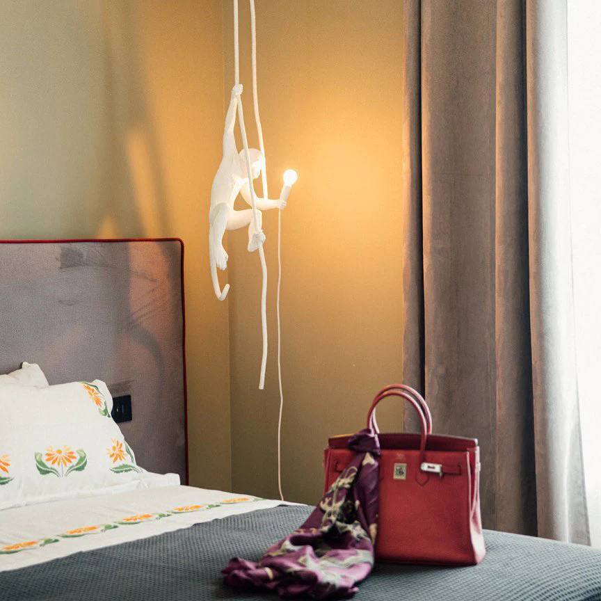 Artistic Monkey-Shaped Ceiling Lamp for Unique Interiors