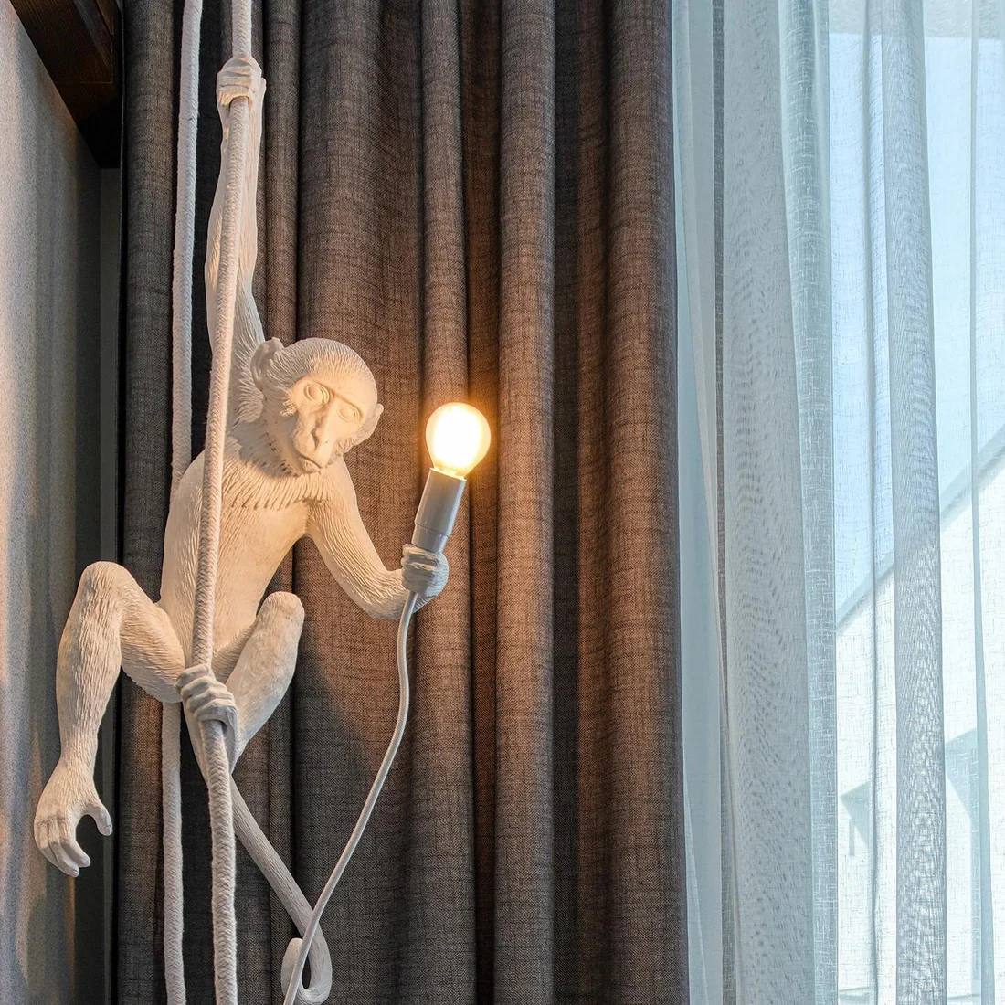 Artistic Monkey-Shaped Ceiling Lamp for Unique Interiors