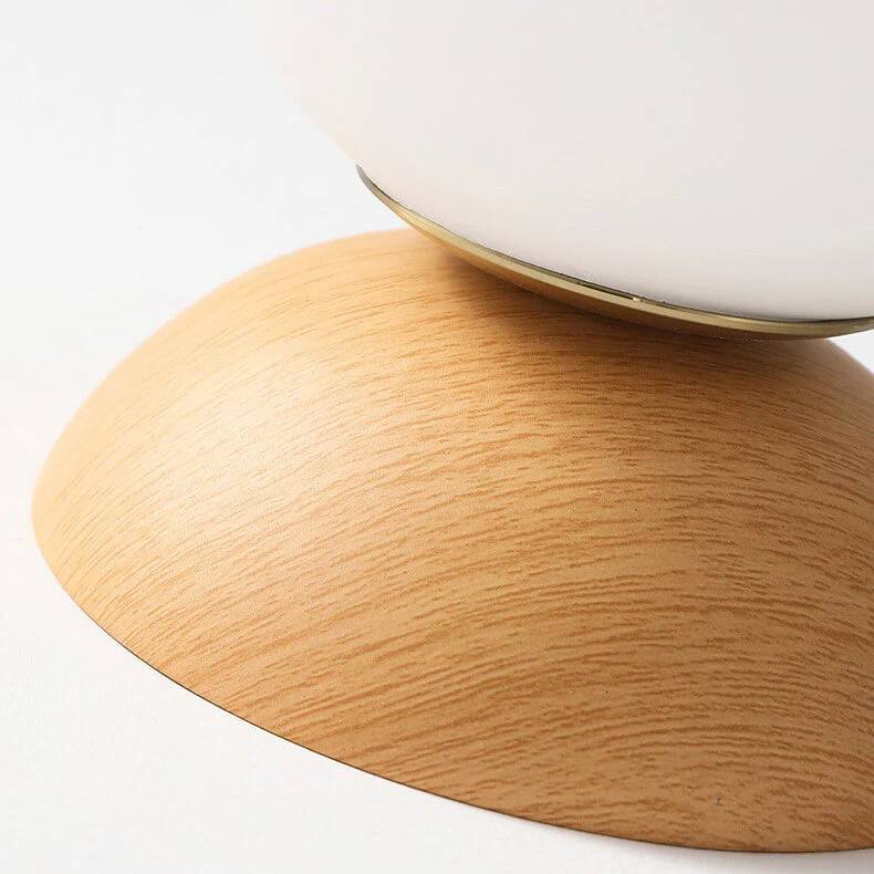 Elegant Globe Ceiling Fixture with Wood Finish