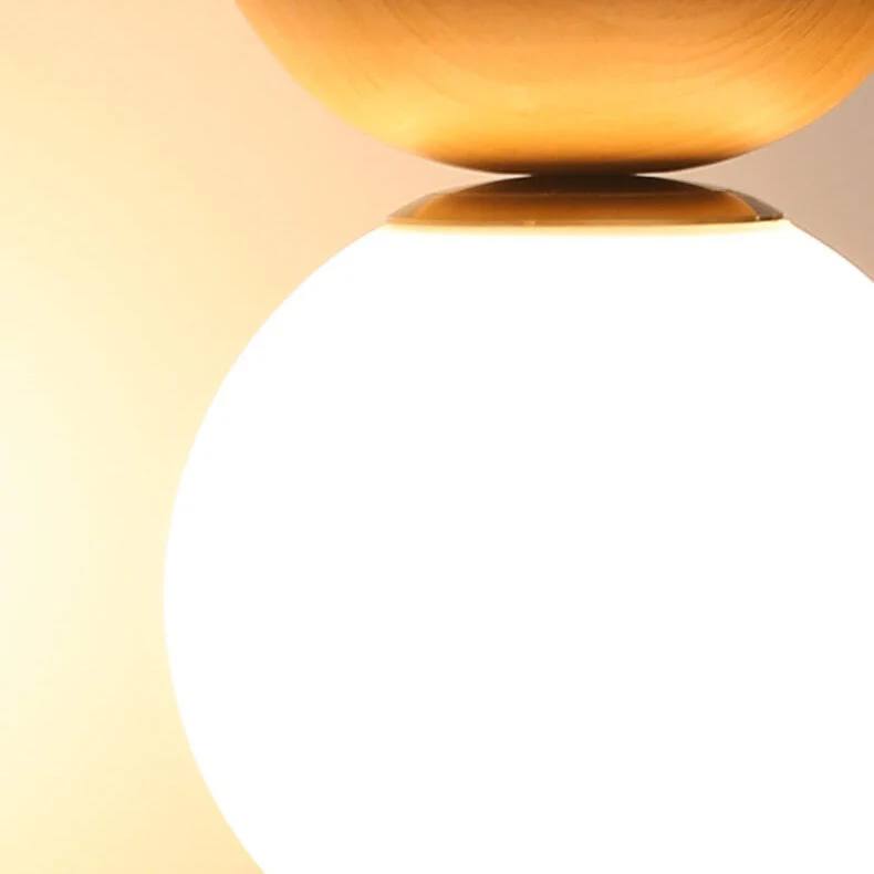Elegant Globe Ceiling Fixture with Wood Finish