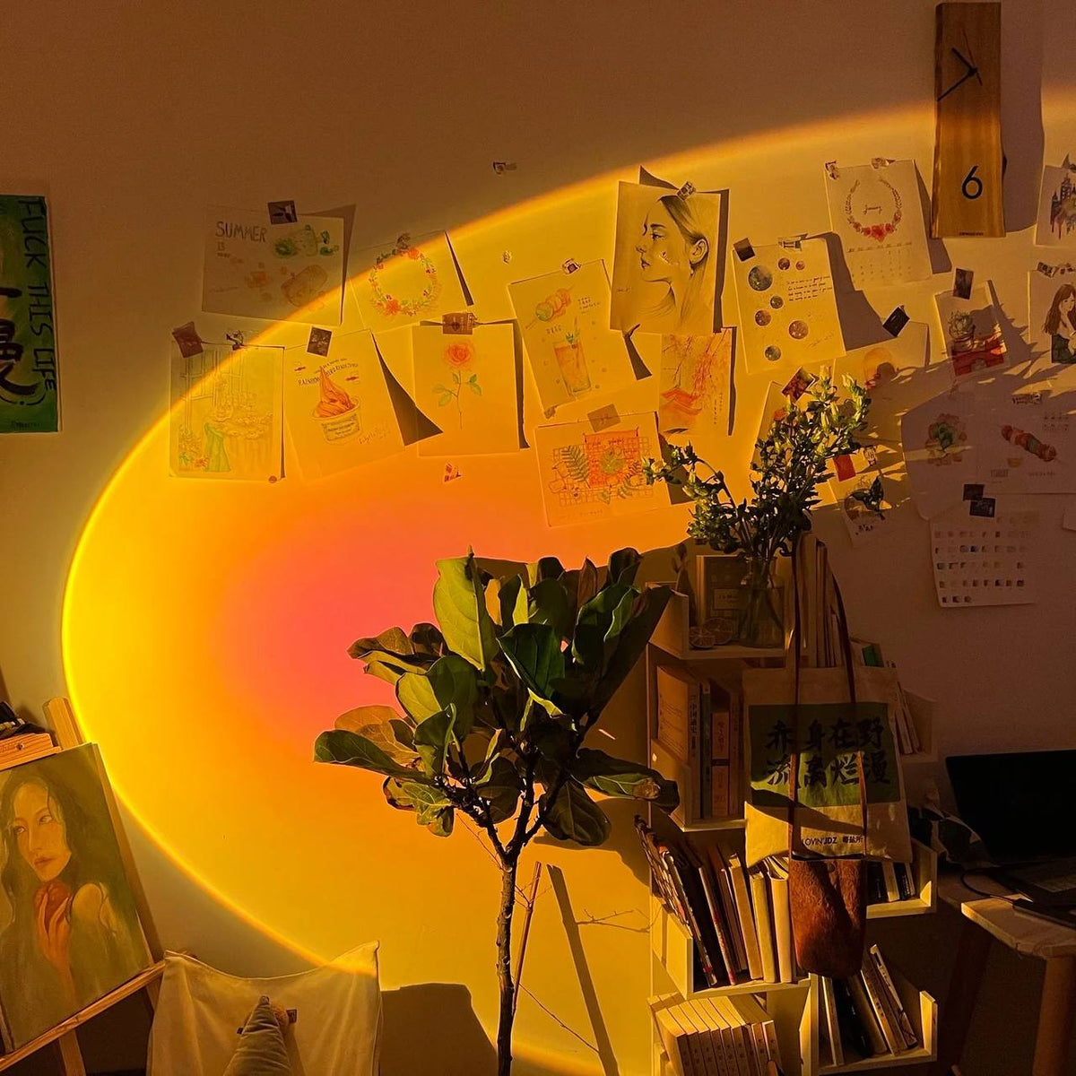 Mood-Enhancing LED Halo Projector Floor Lamp