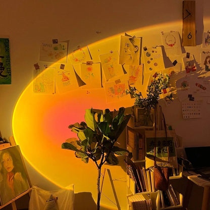 Mood-Enhancing LED Halo Projector Floor Lamp
