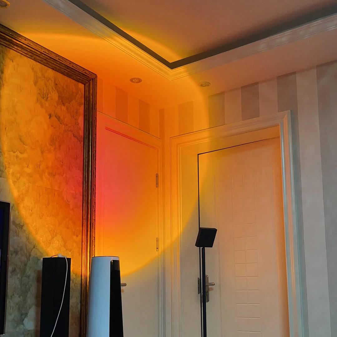 Mood-Enhancing LED Halo Projector Floor Lamp