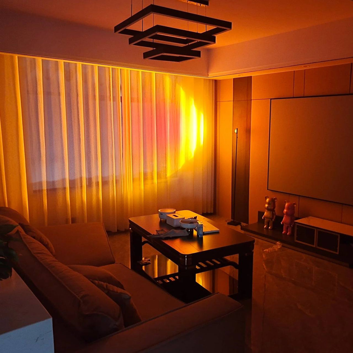 Mood-Enhancing LED Halo Projector Floor Lamp