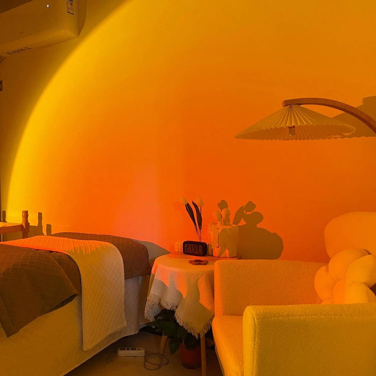 Mood-Enhancing LED Halo Projector Floor Lamp