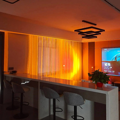 Mood-Enhancing LED Halo Projector Floor Lamp