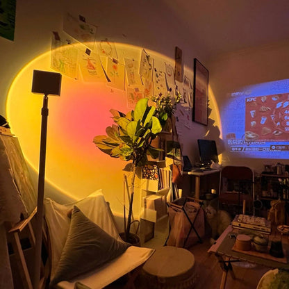 Mood-Enhancing LED Halo Projector Floor Lamp