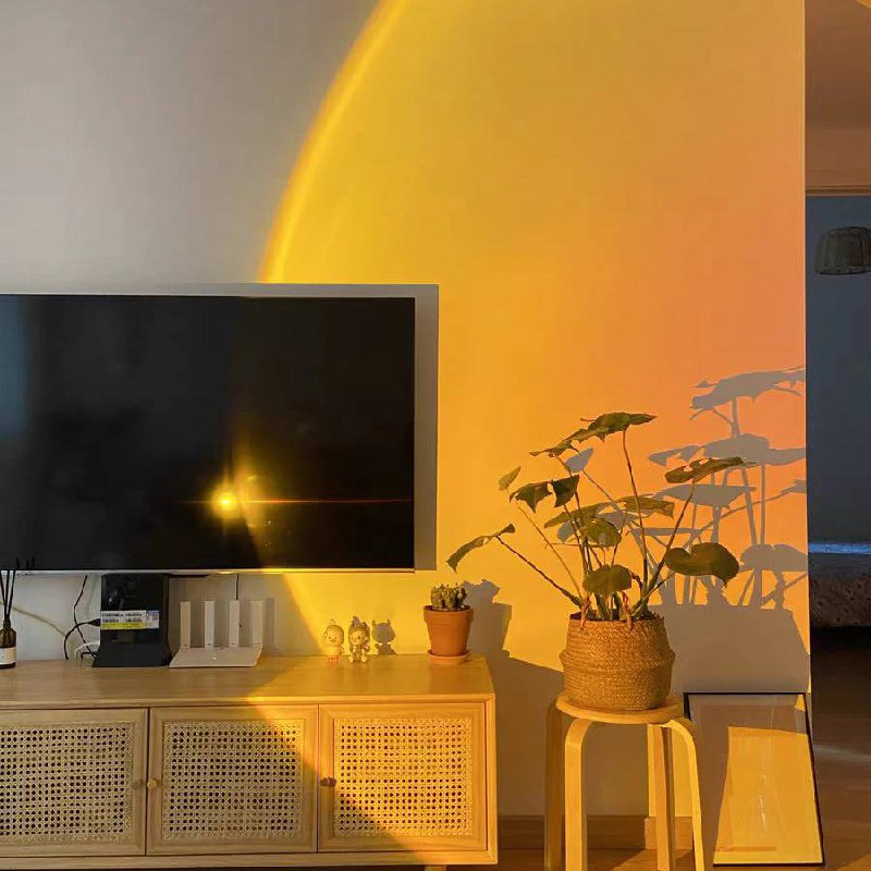 Mood-Enhancing LED Halo Projector Floor Lamp