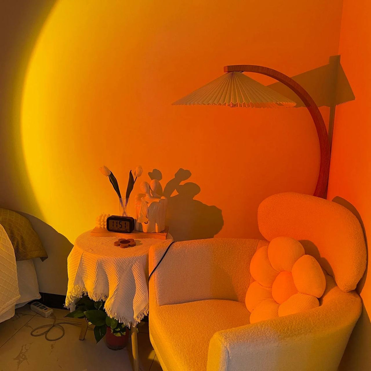 Mood-Enhancing LED Halo Projector Floor Lamp