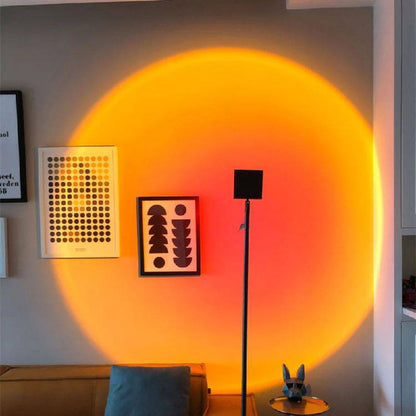Mood-Enhancing LED Halo Projector Floor Lamp
